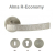 Domino Alma R-Economy  kľučka s rozetou PZ pre FAB zámok, lesklý nikel, akcia