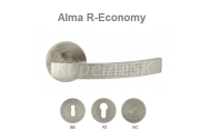 Domino Alma R-Economy  kľučka s rozetou PZ pre FAB zámok, lesklý nikel, akcia