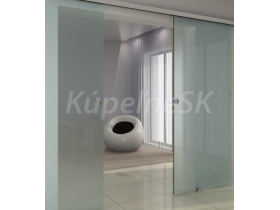 JAP sklenené posuvné dvere 100/197cm - satináto biele - dvojkrídlové