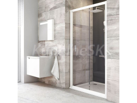 Ravak BLDP2-100, 2-dielne sprchové dvere do niky, posuvné, 100x190, Biela,Transp + vešiak