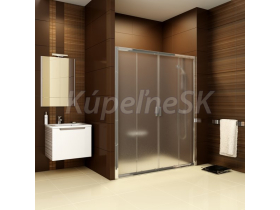 Ravak BLDP4-130, 4-dielne sprchové dvere do niky, posuvné, 130x190, Biela,Transp +vešiak