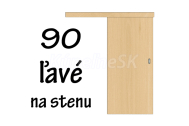 90 cm Ľavé Posuvné dvere NA STENU (k ALU POSUV)