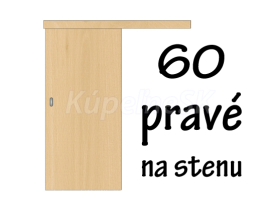 60 cm Pravé Posuvné dvere NA STENU (k ALU POSUV)