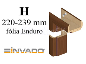 INVADO obložková nastaviteľná zárubňa, pre hrúbku steny H 220-239 mm, fólia Enduro