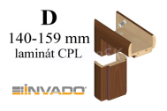 INVADO obložková nastaviteľná zárubňa, pre hrúbku steny D 140-159 mm, laminát CPL