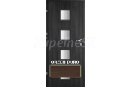 INVADO SET Rámové dvere BERGAMO 3 presklené, laminofólia CPL Orech Duro +zárubeň +kľučka