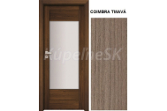 INVADO SET Rámové dvere SIENA 4 presklené laminátové, farba Coimbra tmavá +zárubeň +kľučka