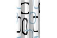 Aqualine Sprchový záves 180x200cm, polyester, biela/čierna/béžová