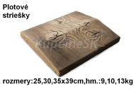 JAPE Plotová betónová strieška 35, šírka 35x39x6cm, betón-imitácia dreva