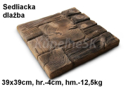 JAPE Sedliacka dlažba 39x39x4cm, betón-imitácia dreva, exteriér-mrazuvzdorná