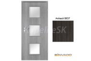 INVADO SET Rámové dvere ROMA 4 presklené, fólia, Antracit B637 + zárubeň