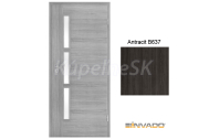 INVADO SET Rámové dvere CAPRIO 1 presklené, fólia, Antracit B637 + zárubeň