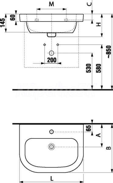 DEEP BY JIKA Umyvadlo BABY 50x41x19 cm, glazovana spodna strana, s ...