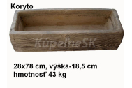 JAPE Koryto - extra veľký kvetináč 28x78x18,5cm, betón-imitácia dreva