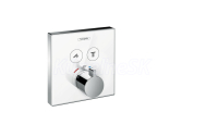Hansgrohe Shower Select Glass podomietkový termostat-ovládanie pre 2 spotrebiče, chróm