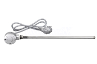 Aqualine Elektrická vykurovacia tyč s termostatom, rovný kábel, 400 W, chróm