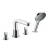 Hansgrohe 31447000 Metris S 4otvorová vaňová batéria na okraj s vývodom 220 mm, chróm