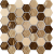 Tubadzin Drops stone brown hex mozaika 27,5x27,5