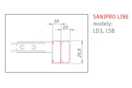Roth SANIPRO LINE nastavovací profil 180x1cm, biela