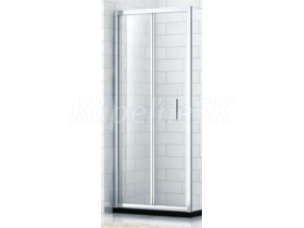 SAMTEK sprchové dvere QUIDO skladacie 80x185,Univerz,rám lesklý Al,sklo 6mm číre SANS-PORE