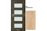 PORTA Doors SET Rámové dvere VERTE PREMIUM A.4 skloMat, 3Dfólia Buk Škandinávsky+zárubeň