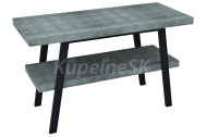 Sapho TWIGA umývadlový stolík 120x72x50 cm, čierna matná/Aquamarine