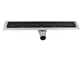 Gelco MANUS BLACK nerezový sprchový kanálik s roštom ONDA, 950x130x55 mm