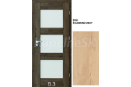PORTA Doors Set BEZFALCOVÉ dvere VERTE PREMIUM B.3 skloMat, 3Dfólia Buk Škandináv.+zárubeň