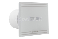 Sapho GLASS kúpeľňový ventilátor axiálny s LED displejom, 8W, potrubia 100mm, biela