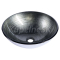 Sapho DAMAR sklenené umývadlo priemer 42 cm, tmavo šedá/strieborna