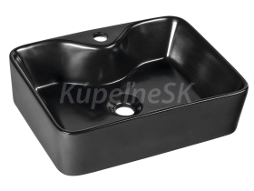 Sapho BALENA keramické umývadlo, priemer 48x13,5x37 cm, na dosku, čierna matná