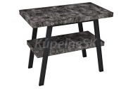 Sapho TWIGA umývadlový stolík 100x72x50 cm, čierna matná/štiepaný kameň