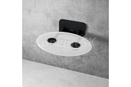 Ravak OVO-P II-CLEAR/BLACK Sedátko do sprchy, sklopné, oválne + CLEANER čistič