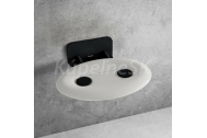 Ravak OVO-P II-OPAL/BLACK Sedátko do sprchy, sklopné, oválne + CLEANER čistič
