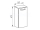 Mereo Leny, kúpeľňová skrinka nízka 68 cm, závesná, biela, ľavá