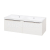Mereo Mailo, kúpeľňová skrinka s umývadlom z liateho mramoru 121 cm, biela, chróm madlo