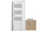 PORTA Doors SET Rámové dvere VERTE PREMIUM A.3 skloMat,3Dfólia Dub Matný + zárubeň