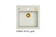 Alveus FORMIC 20 kuchynský granitový drez so sifónom 52x51 White+prepad gold