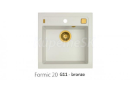Alveus FORMIC 20 kuchynský granitový drez so sifónom 52x51 White+prepad bronz