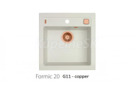 Alveus FORMIC 20 kuchynský granitový drez so sifónom 52x51 White+prepad copper