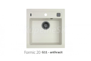 Alveus FORMIC 20 kuchynský granitový drez so sifónom 52x51 White+prepad anthracit