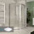 Mereo Sprchový set z Kory Lite, štvrťkruh, 80 cm, chróm ALU, sklo Číre a vysoké SMC vaničk