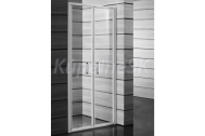 Jika LYRA Dvojkrídlové sprchove dvere 80x190 cm, biele, perla na vnút. strane, sklo stripy