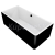 Polysan MARLENE CURVE L MONOLITH Obdĺžniková akrylátová vaňa 185x85x63cm, biela/čierna