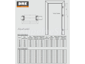 DRE obložková zárubňa DRE-CELL pre hrúbku steny 280-300 mm iba do akciového setu