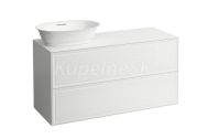 Laufen New Classic skrinka pod umývadlo 118x45x60 cm,2 zásuvky,výrez vľavo,Biela Lesklá