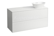 Laufen New Classic skrinka pod umývadlo 118x45x60 cm,2 zásuvky,výrez vpravo,Biela Lesklá