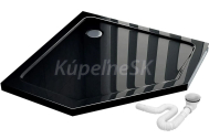REA Diamond Black Päťuholníková sprchová vanička akrylátová 90x90x5cm Čierna