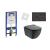 Geberit set Duofix+závesné WC Tesi Čierne mat+sedátko SoftClos+tlačítko Sigma20 Čierne mat