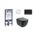 Geberit set Duofix+závesné WC Tesi Čierne mat+sedátko SoftClos+tlačítko Sigma30 Čierne mat
